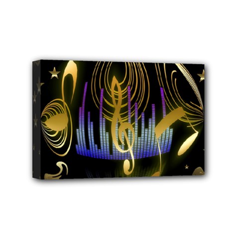 Background Level Clef Note Music Mini Canvas 6  X 4  (stretched) by Bajindul