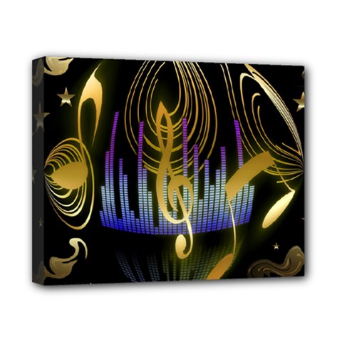 Background Level Clef Note Music Canvas 10  X 8  (stretched) by Bajindul