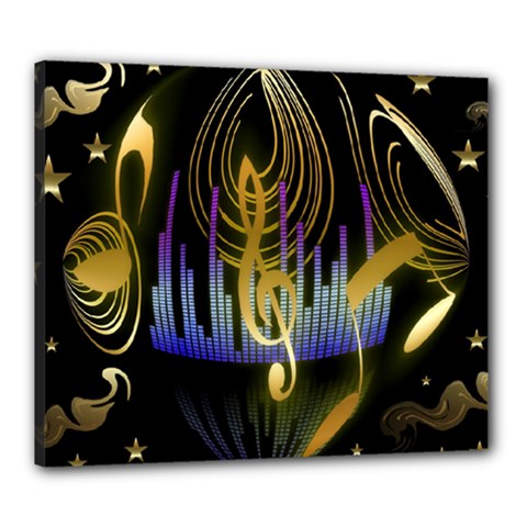 Background Level Clef Note Music Canvas 24  X 20  (stretched) by Bajindul