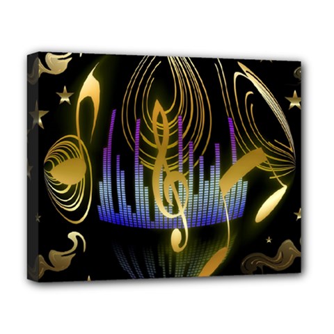 Background Level Clef Note Music Deluxe Canvas 20  X 16  (stretched) by Bajindul