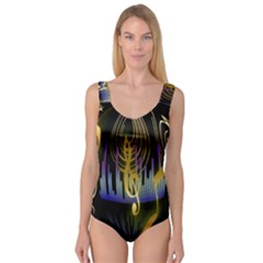 Background Level Clef Note Music Princess Tank Leotard  by Bajindul