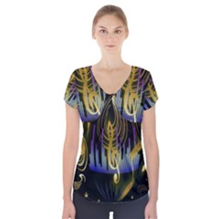 Background Level Clef Note Music Short Sleeve Front Detail Top by Bajindul