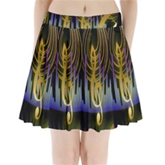 Background Level Clef Note Music Pleated Mini Skirt by Bajindul