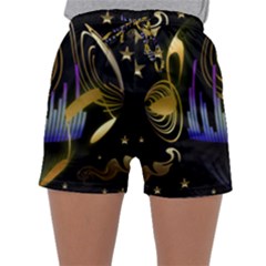 Background Level Clef Note Music Sleepwear Shorts by Bajindul