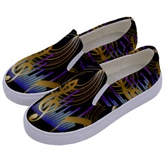 Background Level Clef Note Music Kids  Canvas Slip Ons by Bajindul