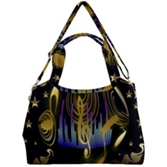 Background Level Clef Note Music Double Compartment Shoulder Bag by Bajindul