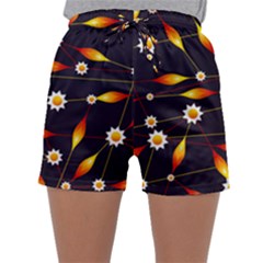 Flower Buds Floral Background Sleepwear Shorts by Bajindul