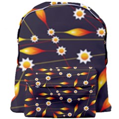 Flower Buds Floral Background Giant Full Print Backpack by Bajindul