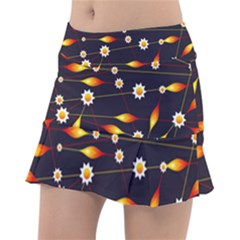 Flower Buds Floral Background Tennis Skirt by Bajindul