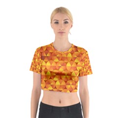 Background Triangle Circle Abstract Cotton Crop Top by Bajindul