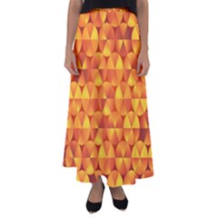 Background Triangle Circle Abstract Flared Maxi Skirt by Bajindul