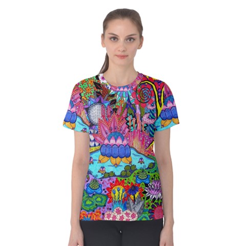 Pond Abstract  Women s Cotton Tee by okhismakingart