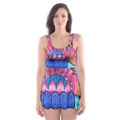 Pond Abstract  Skater Dress Swimsuit by okhismakingart