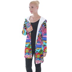 Pond Abstract  Longline Hooded Cardigan by okhismakingart