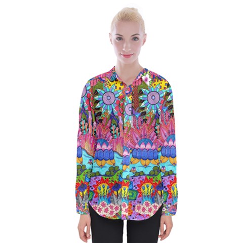 Pond Abstract  Womens Long Sleeve Shirt by okhismakingart