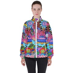 Pond Abstract  Women s High Neck Windbreaker by okhismakingart