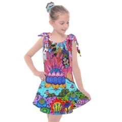 Pond Abstract  Kids  Tie Up Tunic Dress by okhismakingart