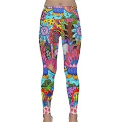 Pond Abstract  Lightweight Velour Classic Yoga Leggings by okhismakingart