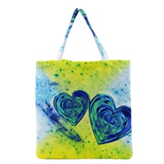 Heart Emotions Love Blue Grocery Tote Bag by Bajindul