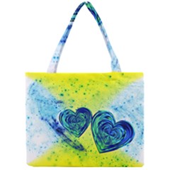 Heart Emotions Love Blue Mini Tote Bag by Bajindul