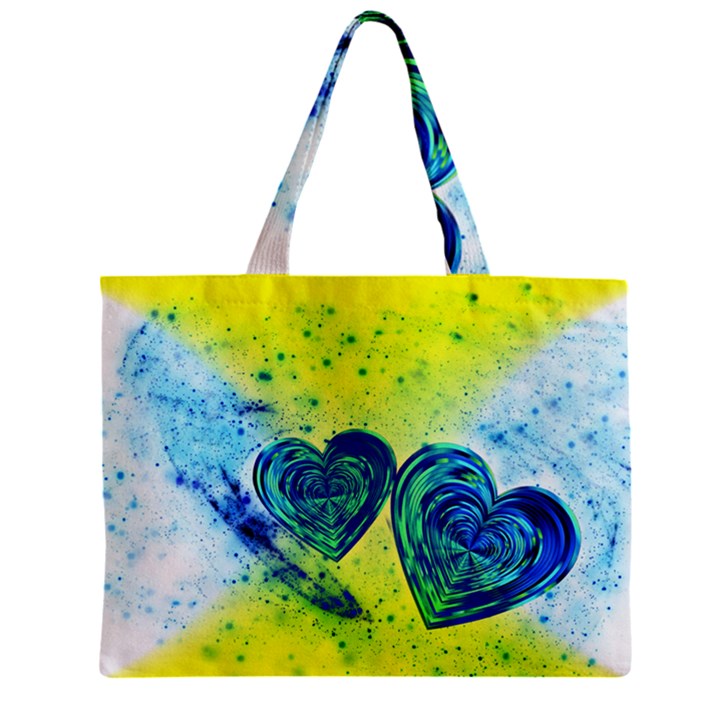 Heart Emotions Love Blue Zipper Mini Tote Bag