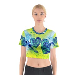 Heart Emotions Love Blue Cotton Crop Top by Bajindul