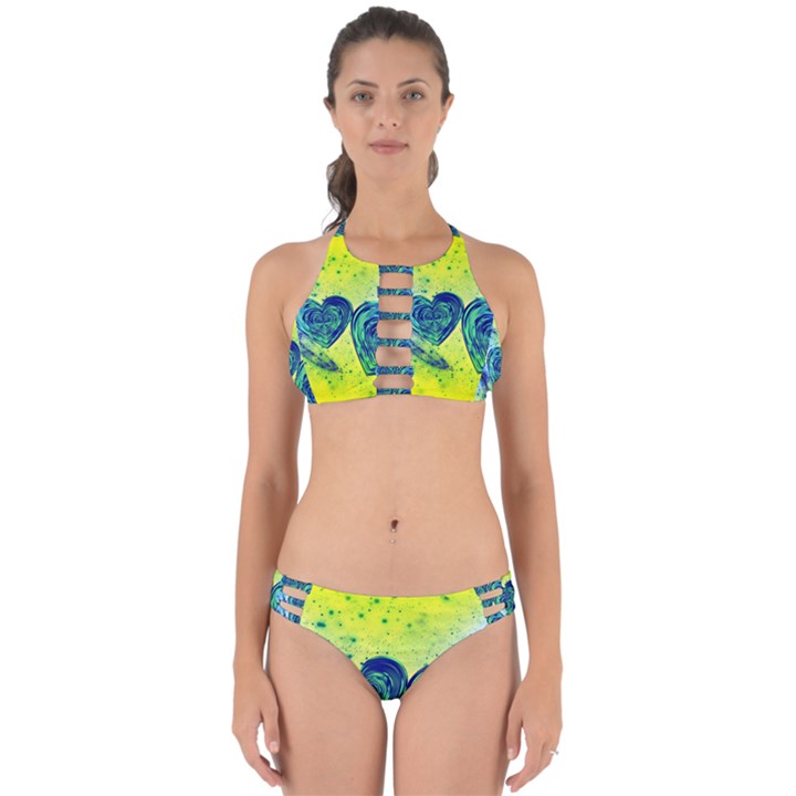 Heart Emotions Love Blue Perfectly Cut Out Bikini Set