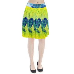 Heart Emotions Love Blue Pleated Skirt by Bajindul