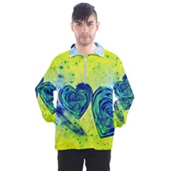 Heart Emotions Love Blue Men s Half Zip Pullover