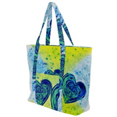 Heart Emotions Love Blue Zip Up Canvas Bag by Bajindul