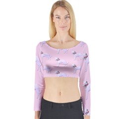 Dogs Pets Animation Animal Cute Long Sleeve Crop Top by Bajindul