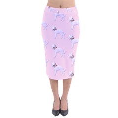 Dogs Pets Animation Animal Cute Velvet Midi Pencil Skirt by Bajindul