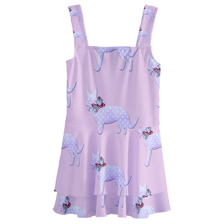 Dogs Pets Animation Animal Cute Kids  Layered Skirt Swimsuit