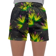 Floral Abstract Lines Sleepwear Shorts by Bajindul