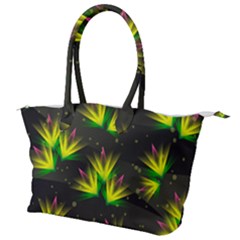 Floral Abstract Lines Canvas Shoulder Bag by Bajindul