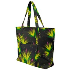 Floral Abstract Lines Zip Up Canvas Bag