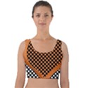 Heart Chess Board Checkerboard Velvet Crop Top View1