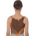 Heart Chess Board Checkerboard Velvet Crop Top View2