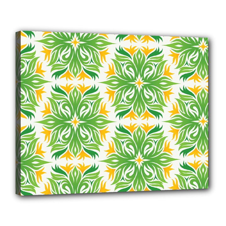 Green Pattern Retro Wallpaper Canvas 20  x 16  (Stretched)