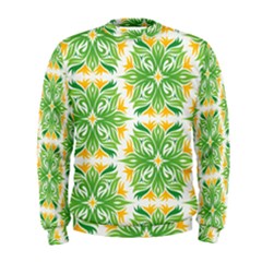 Green Pattern Retro Wallpaper Men s Sweatshirt by Bajindul