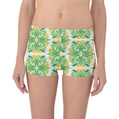 Green Pattern Retro Wallpaper Reversible Boyleg Bikini Bottoms by Bajindul