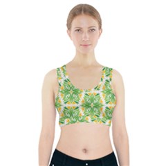 Green Pattern Retro Wallpaper Sports Bra With Pocket by Bajindul