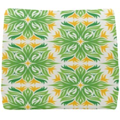 Green Pattern Retro Wallpaper Seat Cushion by Bajindul