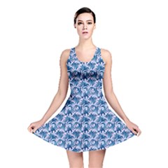 Blue Pattern Scrapbook Reversible Skater Dress