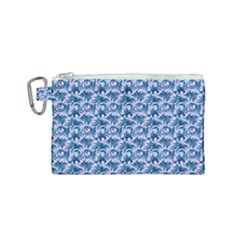 Blue Pattern Scrapbook Canvas Cosmetic Bag (small) by Bajindul