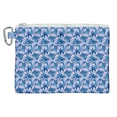 Blue Pattern Scrapbook Canvas Cosmetic Bag (xl) by Bajindul