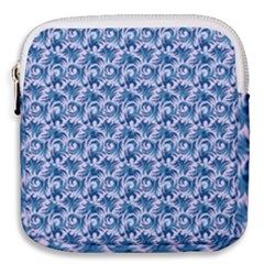 Blue Pattern Scrapbook Mini Square Pouch