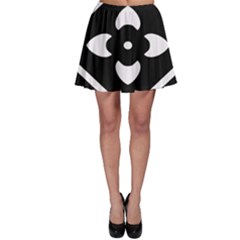 Pattern Flower Black Skater Skirt by Bajindul