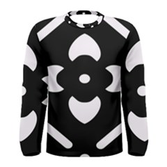 Pattern Flower Black Men s Long Sleeve Tee by Bajindul