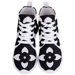 Pattern Flower Black Women s Lightweight High Top Sneakers by Bajindul